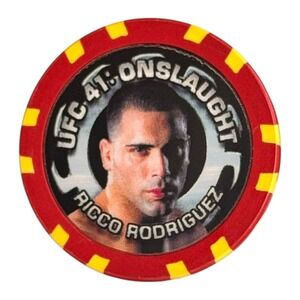 UFC 41 Ricco Rodriguez Poker Chip Onslaught 2-28-03 Red Yellow Boardwalk Hall‎